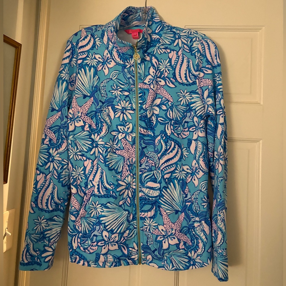 Lilly Pulitzer Women's Blue Floral Full Zip